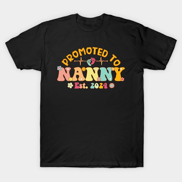 Promoted To Nanny 2024 First Time New Nanny Pregnancy T-Shirt by flandyglot